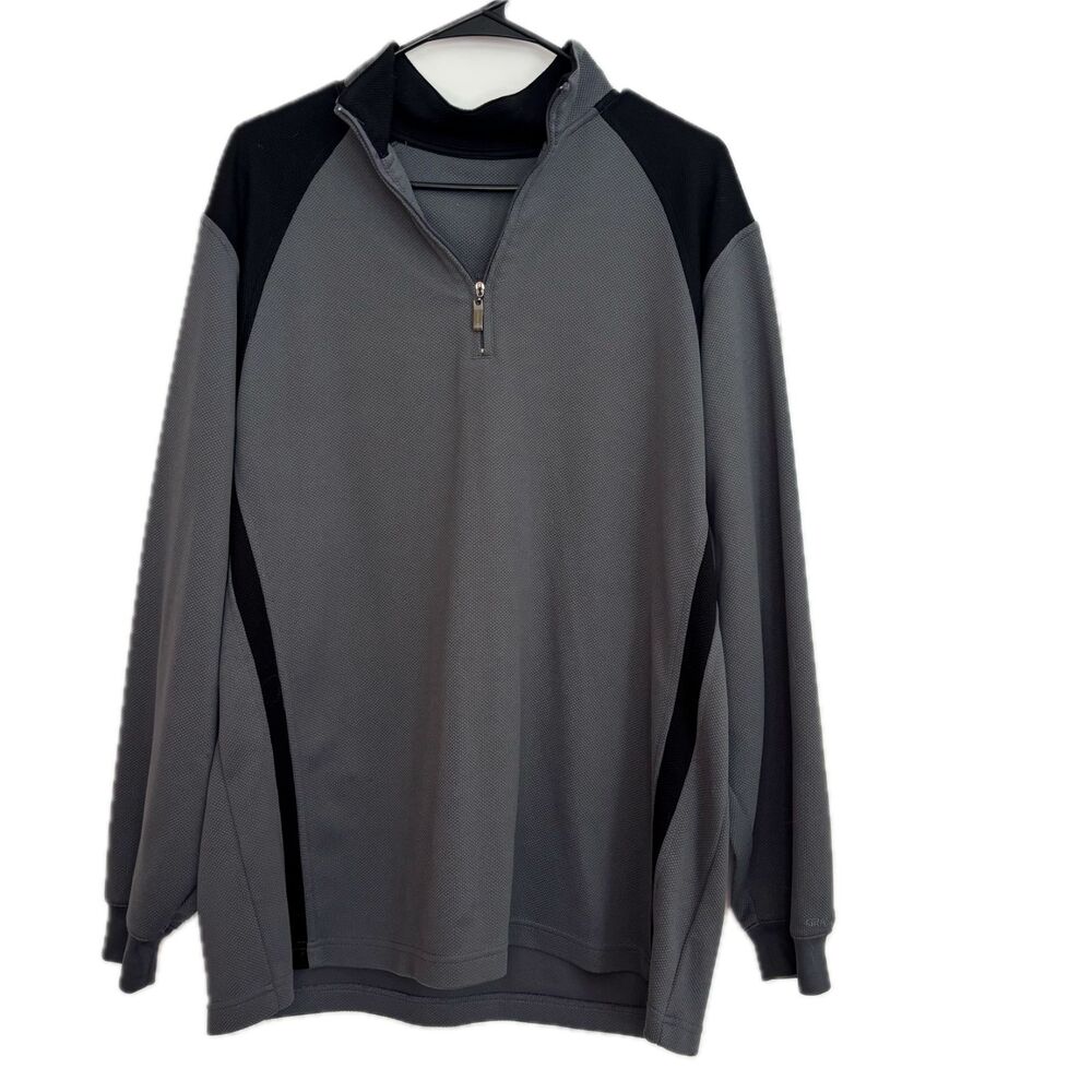 Grand Slam Men's Large Gray 1/4 Quarter Zip Long Sleeved Golf Shirt Jacket